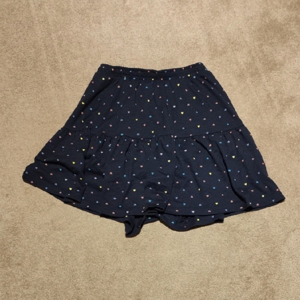George Dark Blue Skirt with Multicolor Heart Accents